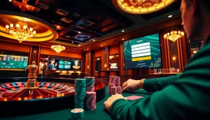 Engaging online gambling interface for 88i đăng nhập with poker chips and roulette wheel.