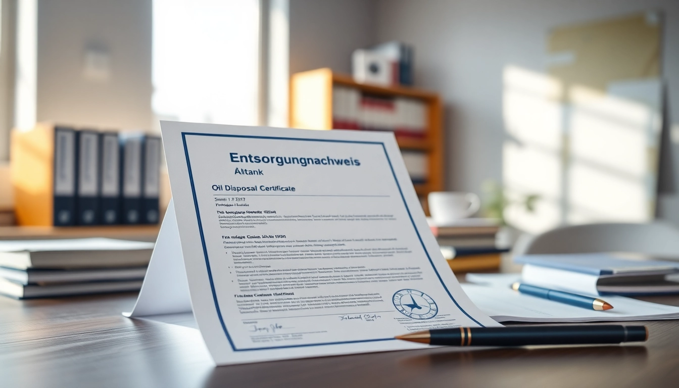 Der Entsorgungsnachweis Öltank: Bedeutung, Anforderungen und Verfahren