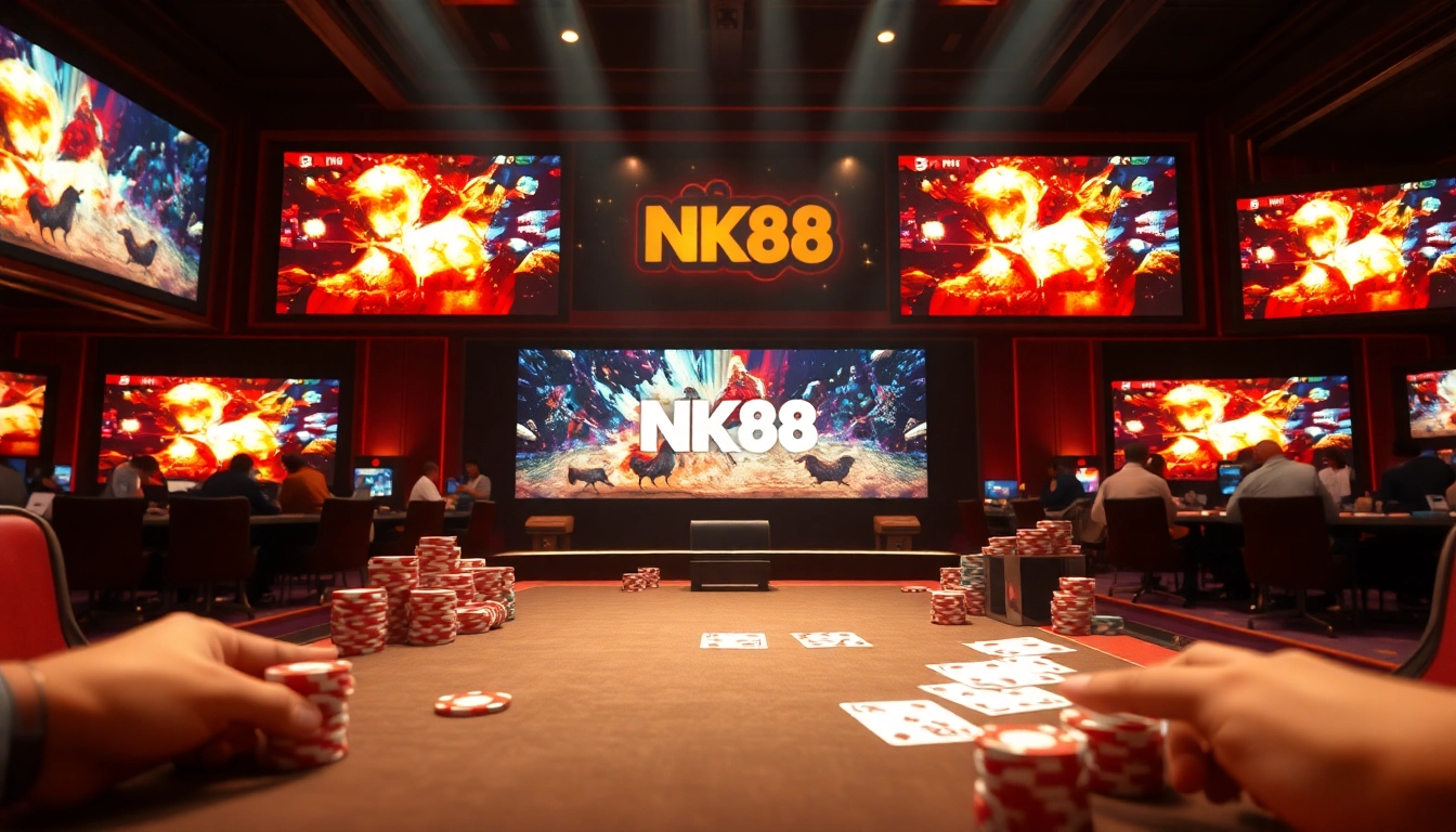 Cockfighting excitement at https://nk88s.com/da-ga-nk88/ with vibrant betting scenes and thrilling live action.
