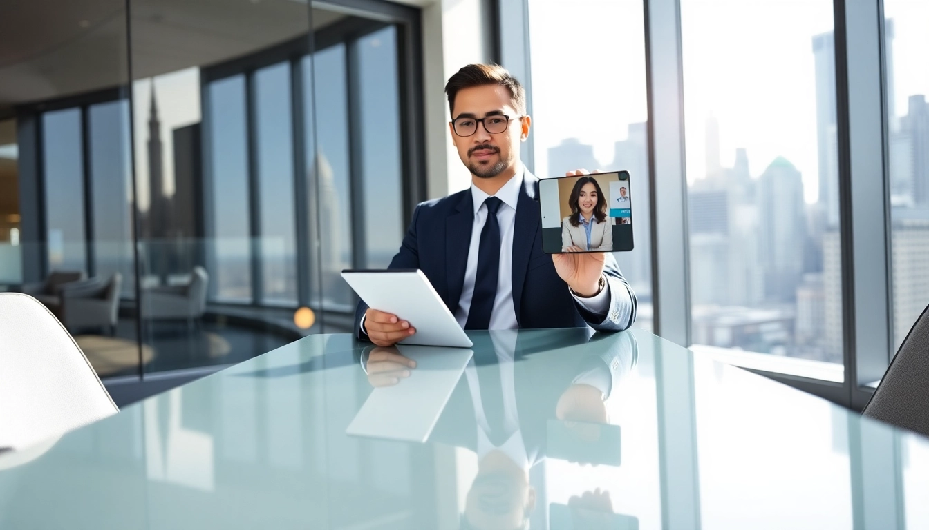 Headhunter Schweiz trifft Kandidaten in modernem Bürosetting, professionell und dynamisch.